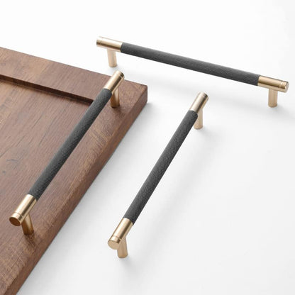 2 Pack 7 1/2 Inch 192mm Bar Cabinet Pulls Gold and Grey Knurled Handles for Brushed Gold Drawer Pulls Cupboard Aluminum Handles - color: Gold and Grey, size: 7 1/2 Inch
