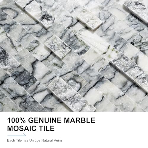 Emerald Marble Peel & Stick Tile for Vanity & Accent Wall - color: Cool Emerald