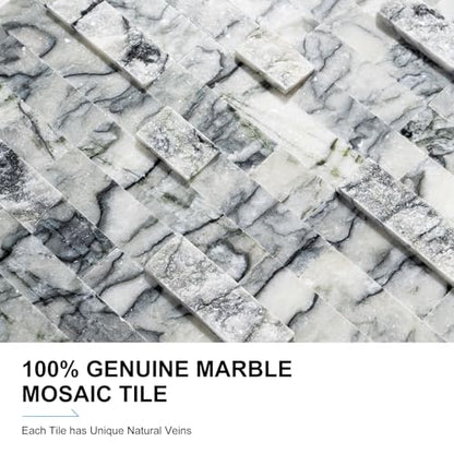 Emerald Marble Peel & Stick Tile for Vanity & Accent Wall - color: Cool Emerald