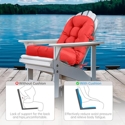 Adirondack Chair Cushion Waterproof Outdoor Rocking Chair Pads - color: Red