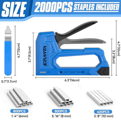 Light Duty Staple Gun for Wood, Blue Upholstery Staple Gun Kit - color: Blue