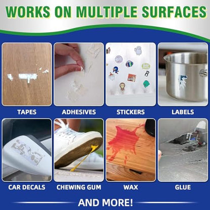 Adhesive Remover, 4.06fl oz Sticker Remover with Plastic Razor & Towel
