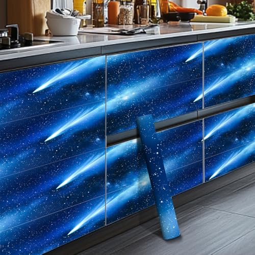 HOMETITUTE Starry Sky Galaxy Peel Stick Wallpaper 118.1x17.7 Inch Vinyl - color: Galaxy