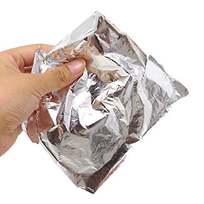 Honbay 100 Sheets Imitation Silver Leaf Paper Metal Foil Paper for Arts, Gilding Crafting, DIY Decoration, 5.5 by 5.5 Inches (Silver Leaf)