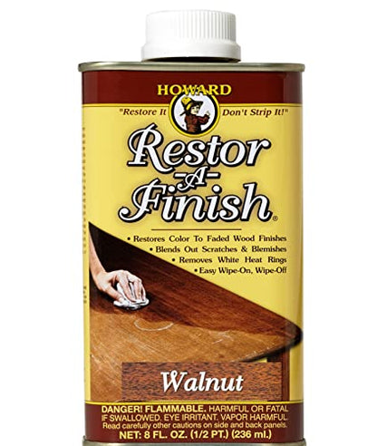 Homax 10120000 Steel Wool, 12 pad, Grade #0000, Rhodes American, Final Finish & Howard RF8 Products Restor-A-Finish, 8 oz, Walnut, 8 Fluid Ounces - color: Steel, size: 12 Pad, style: 0000- Super Fine Grade