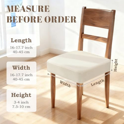 Songrey Waterproof Chair Covers for Dining Chairs, Set of 4, Beige - color: Beige