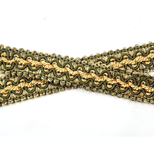 BEL AVENIR Braid Trim 0.78 inch 6.8 Yards Green Gimp Fabric Trim - color: Green