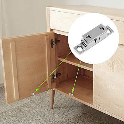 Uenhoy 10 Pcs Solid Brass Dual Ball Tension Latch 2" Silver Tone - color: Silver, size: 50mm, 10pcs