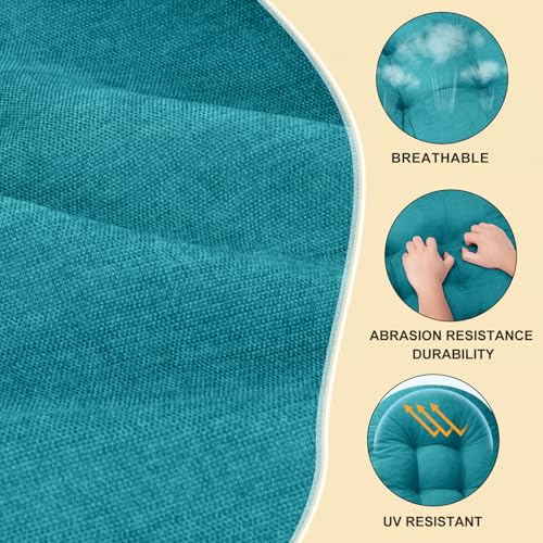 Rocking Chair Cushion, High Back, 44 x 19 x 4 Inch, Sky Blue - color: Sky Blue