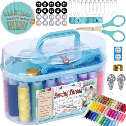 Sewing kit Sewing Thread Sewing Supplies Family Repair Kit Traveler Sewing Project kit DIY Sewing Supplies Organizer - color: Blue