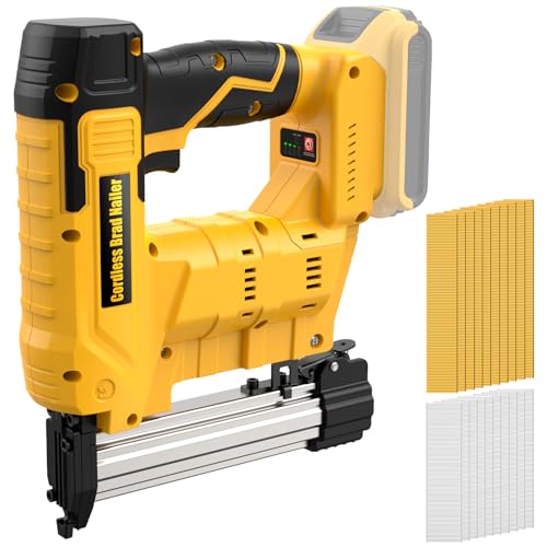 18 Gauge Cordless Brad Nailer & Staple Gun for De Walt 20V MAX Battery(No Battery), 2 in 1 Electric Nail Gun with 1000 Brad Nails and 1000 Staples for Home Improvement, DIY and Woodworking