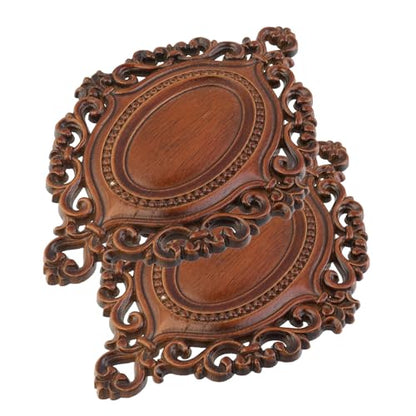 Antrader 2Pcs Vintage Wooden Carved Onlay Appliques, 8.66"×5.9"(Style 20) - style: Style 20, Small Size