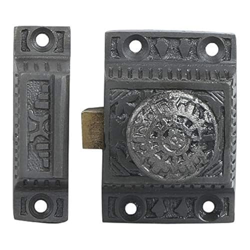A29 Cabinet Latch, Cast Iron, Windsor Design, Antique Iron Finish - color: Antique Iron-B