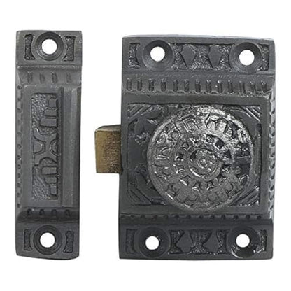 A29 Cabinet Latch, Cast Iron, Windsor Design, Antique Iron Finish - color: Antique Iron-B