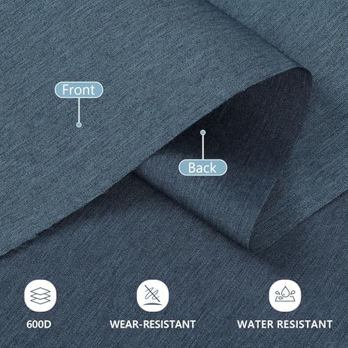 Waterproof Canvas Fabric by The Yard 600D Upholstery Fabric 58x36inch Navy - color: Navy Blue, size: Pre Cut 1 Yard