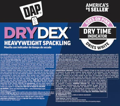 DAP DryDex Spackling Wall Repair Patch Kit, with Pink/White Dry Time Indicator, 8 Oz (7079812345)