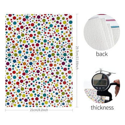 ONEART | 8 Pcs Printed Lychee Texture Faux Leather Sheets, 8"×12" Colorful Geometric Synthetic Leather Fabric for Earrings DIY Crafts Making-Rainbow - color: Rainbow