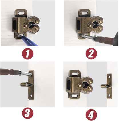 20Pcs Cabinet Latch Double Roller Catch Cabinet Door Catch Hardware