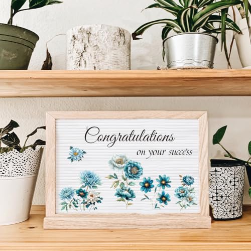 3 Sheets Teal Florals Rub on Transfers for Crafts, 12×6in