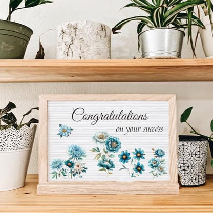 3 Sheets Teal Florals Rub on Transfers for Crafts, 12×6in