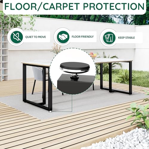 Giantjellies T Shape Heavy Duty Metal Table Legs Set of 2, 28" H×35" W Black Table Legs with Adjustable Foot Pads, 1000LBS Load Capacity for Desk Dining Bench - color: T-shape, size: 28"H35"W