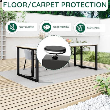 Giantjellies T Shape Heavy Duty Metal Table Legs Set of 2, 28" H×35" W Black Table Legs with Adjustable Foot Pads, 1000LBS Load Capacity for Desk Dining Bench - color: T-shape, size: 28"H35"W