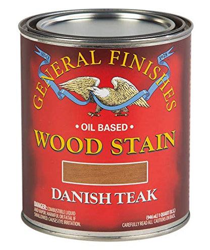 General Finishes Oil Based Penetrating Wood Stain, 1 Quart, Danish Teak - color: Danish Teak, size: 1 Quart