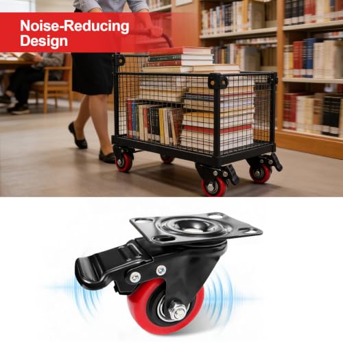 1.5" Caster Wheels,1.5 inch Heavy Duty Casters with Brake Set of 4 - size: 1.5 Inch (4 Pack)