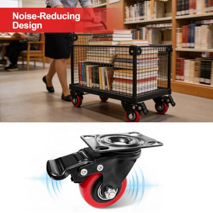 1.5" Caster Wheels,1.5 inch Heavy Duty Casters with Brake Set of 4 - size: 1.5 Inch (4 Pack)