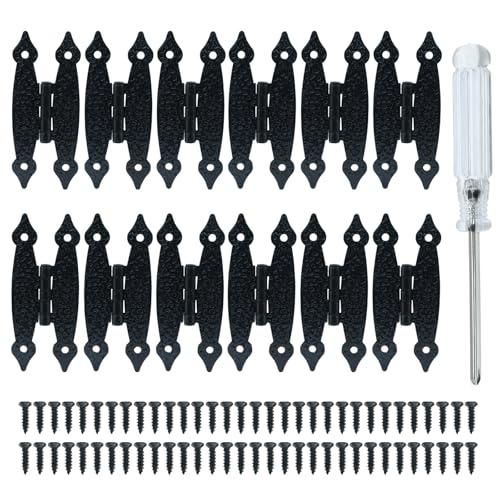 12Pcs Black H Cabinet Hinges - color: Black