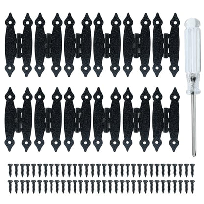 12Pcs Black H Cabinet Hinges - color: Black