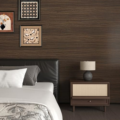 Walnut Wood Grain Contact Paper Peel and Stick Self Adhesive Wallpaper Dark Brown Wood Contact Paper for Furniture Countertops Bubble Free Design Thick Removable Waterproof Top Vinyl Wrap 48''x197'' - color: Walnut Brown, size: 48" x 197"