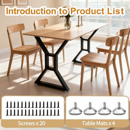 Yahpetes Table Legs 2Pcs Heavy Duty Desk Legs 30" X 20" Furniture Legs Black DIY Industrial Bench Legs Coffee Table Legs for Living Room and Kitchen (H30 X W20) - size: H30" X W20"