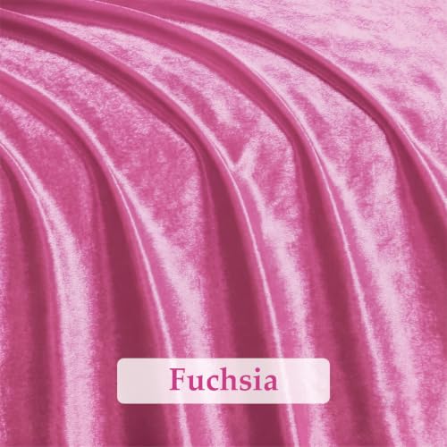 Fuchsia 2‑Way Stretch Velvet Fabric 1 Yard 60 Inch Wide - color: Fuchsia, size: 1 Yard
