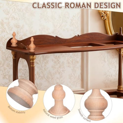 10 Pcs Small Unfinished Wood Finials, 2.55" Decorative Wooden End Caps for Crafts, Small Curtain Rod Finials, Flagpole Topper and Wooden Feet for Mini Cabinets - size: Size:2.55X1.06X1.06in