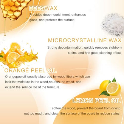 2Pcs Natural Beeswax Care Spray & Restorer, 2025 New Bees Wax Furniture Polish and Cleaner, Beeswax Furniture Polish for Wood, For Living Room, Kitchen, Leather and Furnitures Polishs - 120 ML