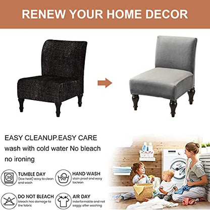 Eco-Ancheng Armless Chair Slipcover - Removable, Washable, Printed Covers for Living & Dining Room - color: A34