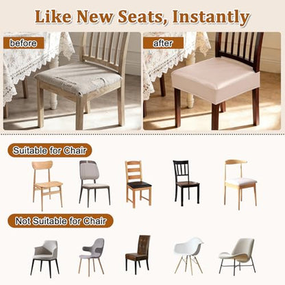 Dioxide Chair Covers,Seat Covers for Dining Room Chairs,Light Camel,Set 2 - color: Model B - Light Camel, size: set of 2