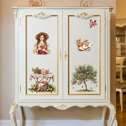 Peacoblue Apple Tree Rub On Transfers for Furniture Craft 6"x12" - style: Apple Tree