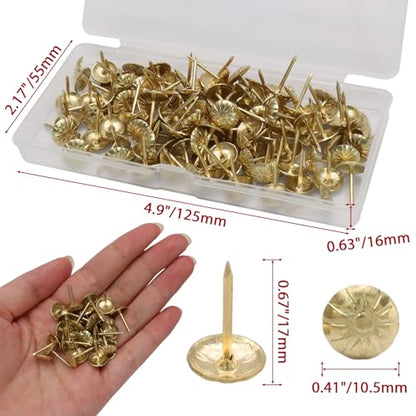 Gold Upholstery Tacks, 120PCS - color: Gold