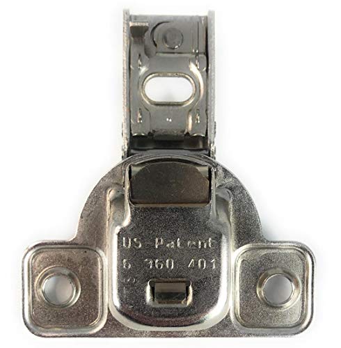 Salice E-Centra Nickel-Plated Metal 106-degree 9/16-inch Overlay Screw-on Face Frame Hinge with 2 Cams (1 Hinge)