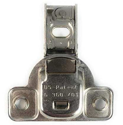 Salice E-Centra Nickel-Plated Metal 106-degree 9/16-inch Overlay Screw-on Face Frame Hinge with 2 Cams (1 Hinge)