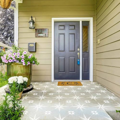Zonon 4 Pcs 18 in Reusable Tile Stencil for Painting Large Pattern - size: 18 in, style: Compass Star