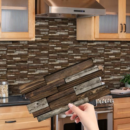 Peel and Stick Backsplash Tile Wall Stickers 24pcs 9.68x4.72 inch - color: Hzw-xy-htp-105