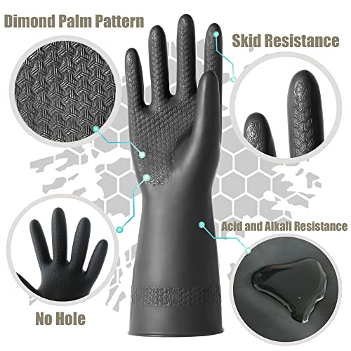 Chemical Resistant Latex Gloves, Cleaning Protective Safety Work - color: Medium/12.2''