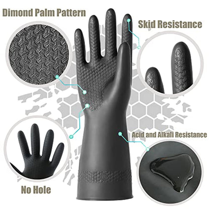 Chemical Resistant Latex Gloves, Cleaning Protective Safety Work - color: Medium/12.2''