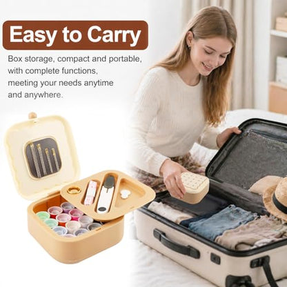 Sewing Kit for Adults and Beginners, 41 Pcs Needle and Thread Set - color: Brown