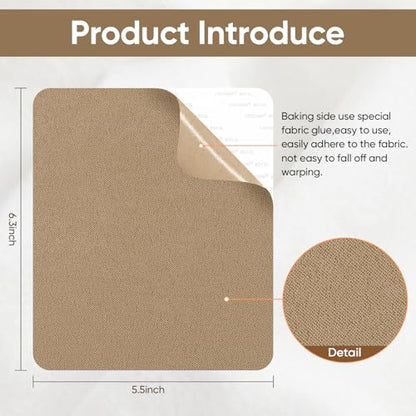 Couch Patch Repair Fabric,6-Piece Self-Adhesive Microfiber Patches,Quick Fix Sofa Chair Car Seat,Furniture,Upholstery Repair Kit. (Light Brown) - color: Light Brown, size: 5.5 x 6.3 inches