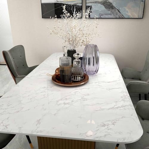 Marble Contact Paper White Extra Wide Peel and Stick for Kitchen Countertop - color: Gray/White, size: 35.4" x 118"