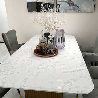 Marble Contact Paper White Extra Wide Peel and Stick for Kitchen Countertop - color: Gray/White, size: 35.4" x 118"